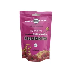 Gluteeniton valkosuklaa-vadelma-kauralaku, 120 g